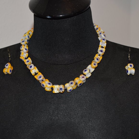 Jewelry - ❤ 4/$12 Beautiful Matching Blue/Yellow Necklace & Earrings
